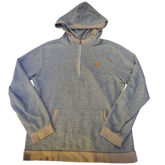 Roark Revival // Men's Vintage Speckled 1/4 Zip Knit Hoodie / Grey / Large - Picture 1 of 8